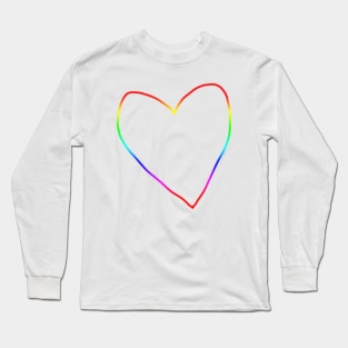 Spectrum Rainbow Heart Outline Long Sleeve T-Shirt